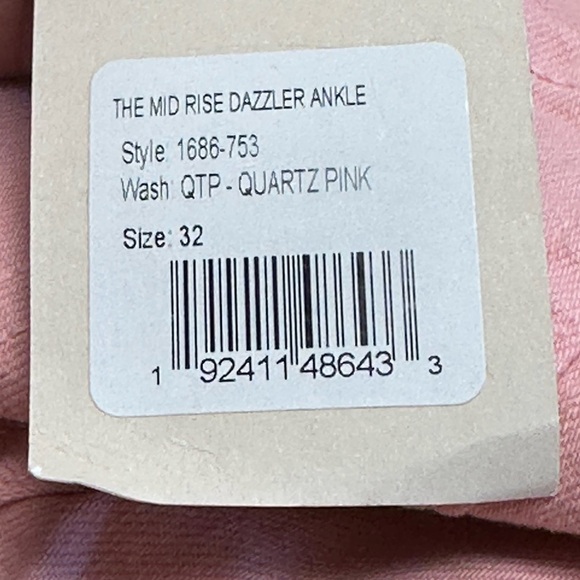 NWT MOTHER The Mid Rise Dazzler Ankle Jeans - Quartz Pink - Size 32 - Picture 8 of 14